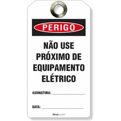 Etiqueta De Bloqueio Loto Cartão Perigo Não Use Próximo De Equipamento Elétrico (14 und)