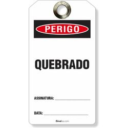Etiqueta De Bloqueio Loto Cartão Perigo Quebrado (14 und)