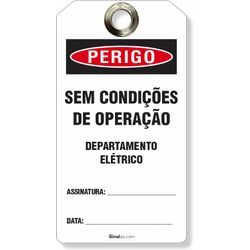 Etiqueta De Bloqueio Loto Cartão Perigo Departamento Elétrico (14 und)
