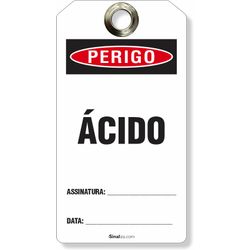 Etiqueta De Bloqueio Loto Cartão Perigo Ácido (14 und)