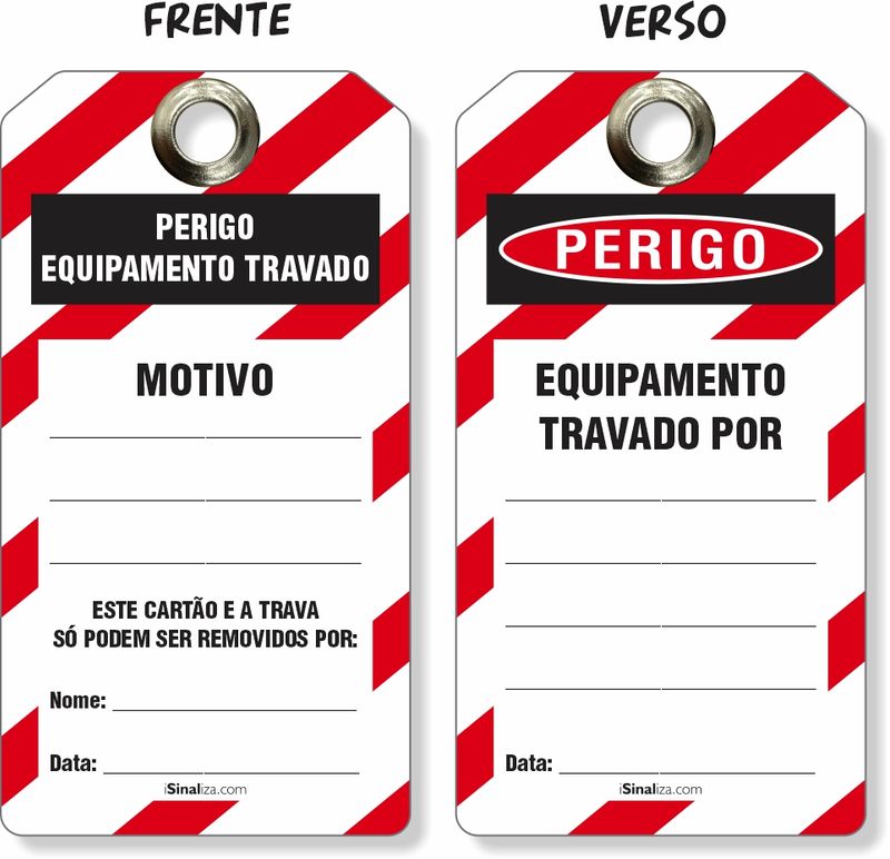 Placas de Sinalização de Perigo - Vários modelos - Tagout