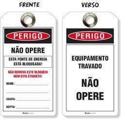 Etiqueta De Bloqueio Loto Cartão Perigo Não Opere Fonte De Energia Bloqueada  (14 und)