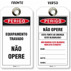 Etiqueta De Bloqueio Loto Cartão Perigo Equipamento Travado Não Opere (14 und)