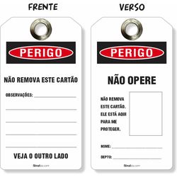 Etiqueta De Bloqueio Loto Cartão Perigo Não Remova Este Cartão  (14 und)