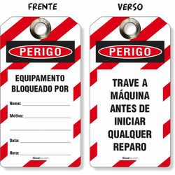 Etiqueta De Bloqueio Loto Cartão Perigo Equipamento Bloqueado Por (14 und)