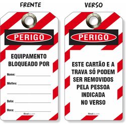 Etiqueta De Bloqueio Loto Cartão Perigo Equipamento Bloqueado Por Equipamento E Trava  (14 und)