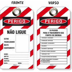 Etiqueta De Bloqueio Loto Cartão Perigo Não Ligue 10 Passos (14 und)