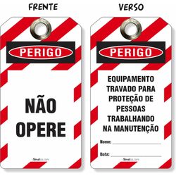 Etiqueta De Bloqueio Loto Cartão Perigo Não Opere Equipamento Travado (14 und)