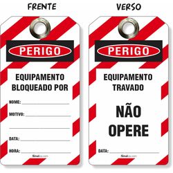 Etiqueta De Bloqueio Loto Cartão Perigo Equipamento Bloqueado Por Não Opere (14 und)