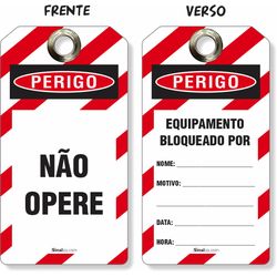 Etiqueta De Bloqueio Loto Cartão Perigo Não Opere Equipamento Bloqueado Por  (14 und)