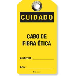 Etiqueta De Bloqueio Loto Cartão Cuidado Cabo De Fibra Ótica (14 und)
