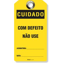 Etiqueta De Bloqueio Loto Cartão Cuidado Com Defeito Não Use (14 und)