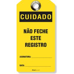 Etiqueta De Bloqueio Loto Cartão Cuidado Não Feche Este Registro (14 und)