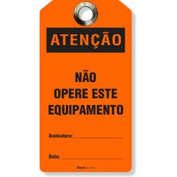 Etiqueta De Bloqueio Loto Cartão Atenção Não Opere Este Equipamento (14 und)