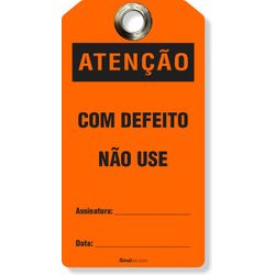 Etiqueta De Bloqueio Loto Cartão Atenção Com Defeito Não Use (14 und)