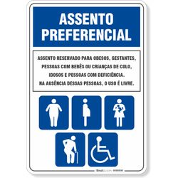 Placa Assento Preferencial - Vertical