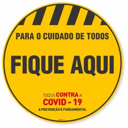 Adesivo De Piso Fique Aqui - 40x40cm (5 und)
