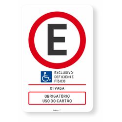 Placa Estacionamento Cadeirante Refletiva 1 Vaga  Padrão AGETRAN (75x50cm)