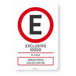 Placa Estacionamento Idoso Refletiva 1 Vaga  Padrão AGETRAN (75x50cm)
