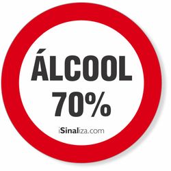 Adesivo Álcool 70% - 6x6cm (5 und)