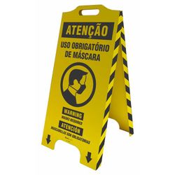 Cavalete Sinalização - Atenção Uso Obrigatório de Máscara