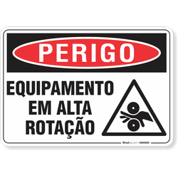 Placa Perigo Equipamento Em Alta Rotação