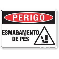 Placa Perigo Esmagamento De Pés