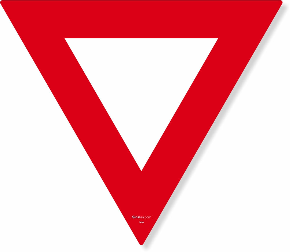 PLACA DÊ A PREFERÊNCIA R-2 - iSinaliza.com - Loja de Sinalização