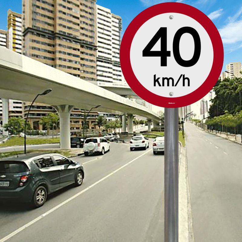 Cavalete de sinalização placa 40 km/h - Loja Viária - Produtos