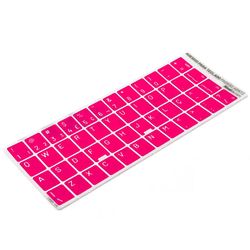 Adesivo Português Teclado Padrão Abnt2  Cor Rosa E Branco