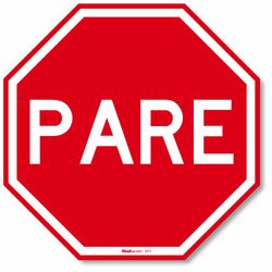 Placa Pare Parada Obrigatória R-1  Resolução Contran Nº 180/2005
