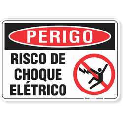 Placa Perigo Risco De Choque Elétrico