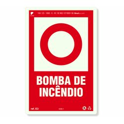Placa Bomba De Incêndio Fotoluminescente E3