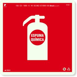 Placa Extintor De Incêndio Espuma Química Fotoluminescente E5E