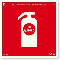 Placa Extintor De Incêndio Pó Químico Fotoluminescente E5P