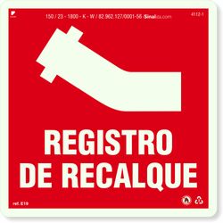 Placa Regitro De Recalque Fotoluminescente E19