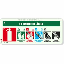 Placa Extintor Água Fotoluminescente E6-A