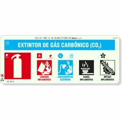 Placa Extintor Gás Carbônico Fotoluminescente E6-C