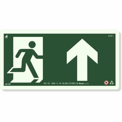 Placa Rota De Fuga Pictograma E Seta Cima Fotoluminescente S3