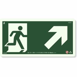 Placa Rota De Fuga Pictograma E Seta Direta Cima Fotoluminescente S4