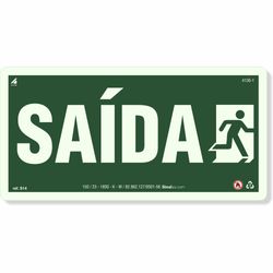 Placa Rota De Fuga Saída Fotoluminescente S14