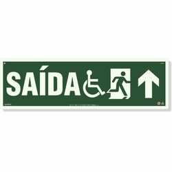 Placa Saída Cadeirante Fotoluminescente S16-C - 18X60Cm