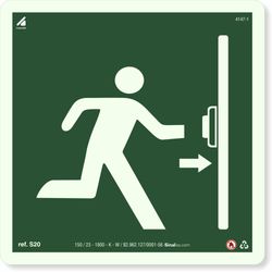 Placa Porta Corta-Fogo Por Barra Antipânico Fotoluminescente S20