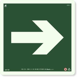 Placa Seta Direita Fotoluminescente C3