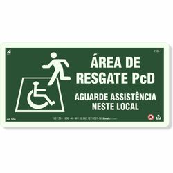 Placa Área De Resgate Pcd Fotoluminescente S50