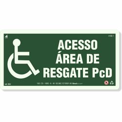 Placa Acesso Área De Resgate Fotoluminescente S51