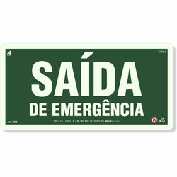 Placa Saída De Emergência Fotoluminescente S22