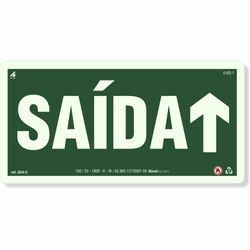 Placa Saída Seta Cima Fotoluminescente S24-C