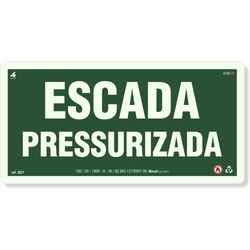 Placa Escada Pressurizada Fotoluminescente S27