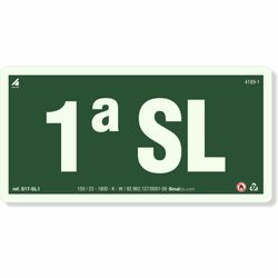 Placa 1 Andar Sub Solo Fotoluminescente S17-Sl1